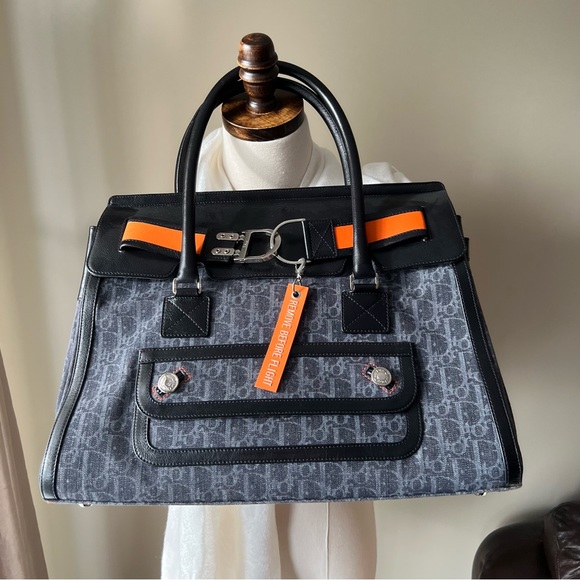 Rare Vintage 2005 Dior Flight monogram denim handbag - Picture 1 of 10